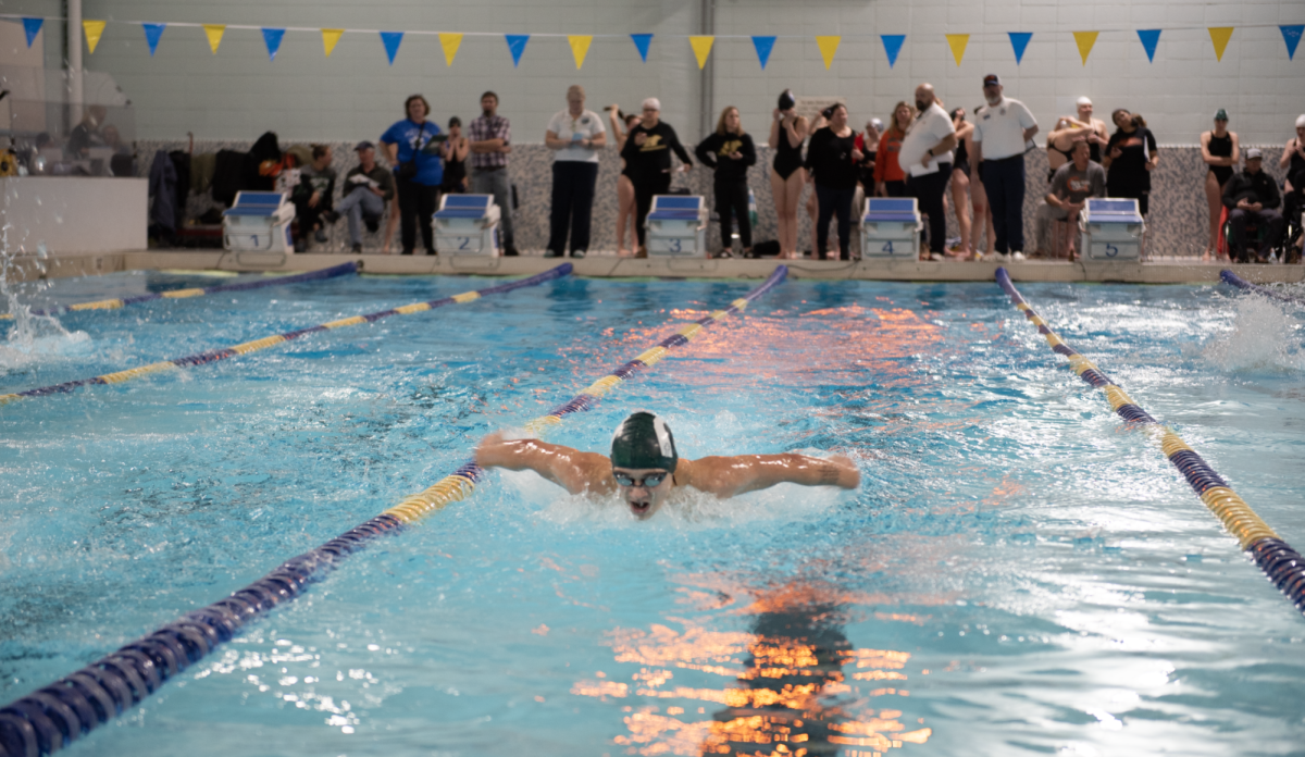 1.20.25 Freshman Liam Knight swimming the 100 yard Butterfly at the senior recognition meet. 